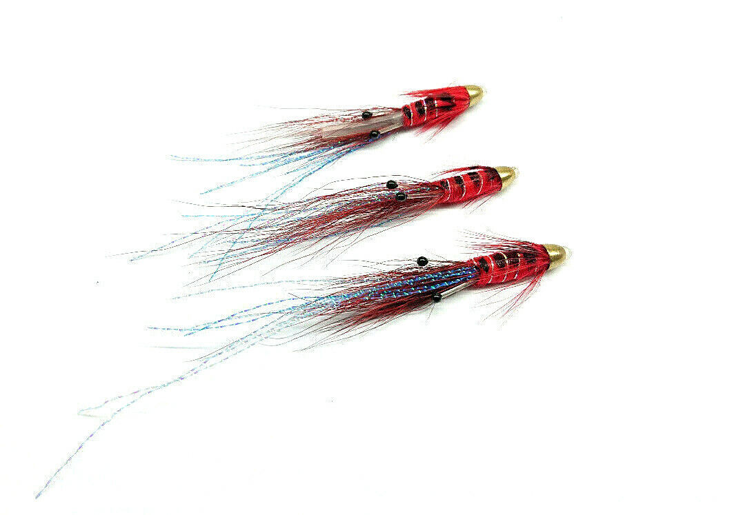 Salmon Tube Flies (3 PACK) Brass Cone Head Shrimp Prawn Spey Casting