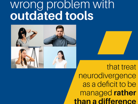 Why We Need a New Approach for Neurodivergent Employees <5 minute read Copyright © 2018-2025 Dr David P Ruttenberg. All rights reserved. Four pictures of neurodivergent and sensory sensitive adults with the text: "We're solving the wrong problem with outdated tools that treat neurodivergence as a deficit to be managed rather than a difference to be optimized. Despite decades of accommodation laws and corporate diversity initiatives, 85% of college-educated autistic individuals remain unemployed or underemployed (Work Design Magazine, 2025). This stark statistic reveals a fundamental truth: traditional accommodations are failing neurodivergent employees at scale. After years of developing wearable technology for academic, workplace, and social inclusion, I've discovered why: we're solving the wrong problem with outdated tools that treat neurodivergence as a deficit to be managed rather than a difference to be optimized. The Current Accommodation Reality Recent research