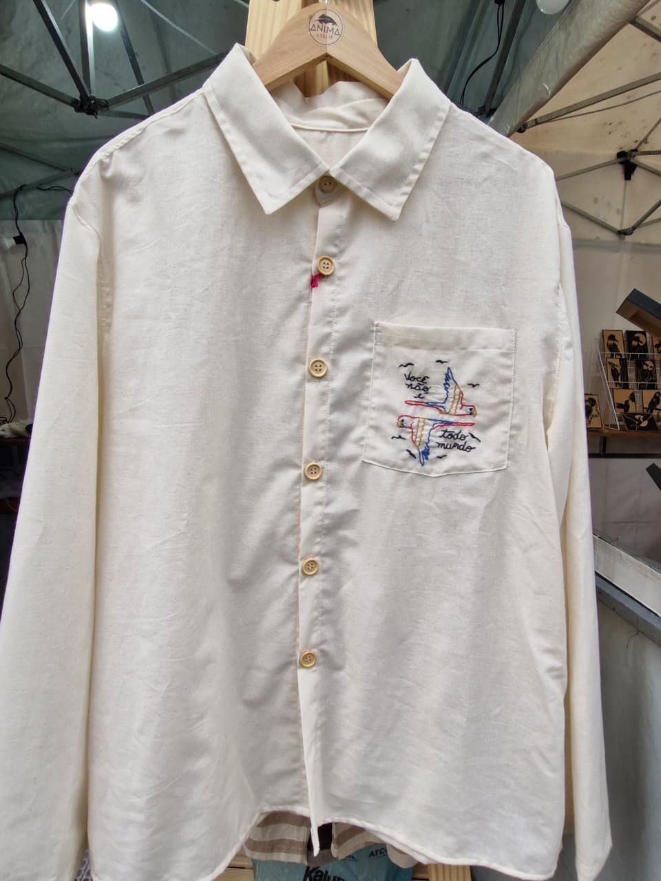 Miniatura: CAMISA OVERSIZE BORDADA (pássaros)