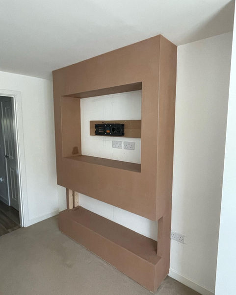 Plastered media wall