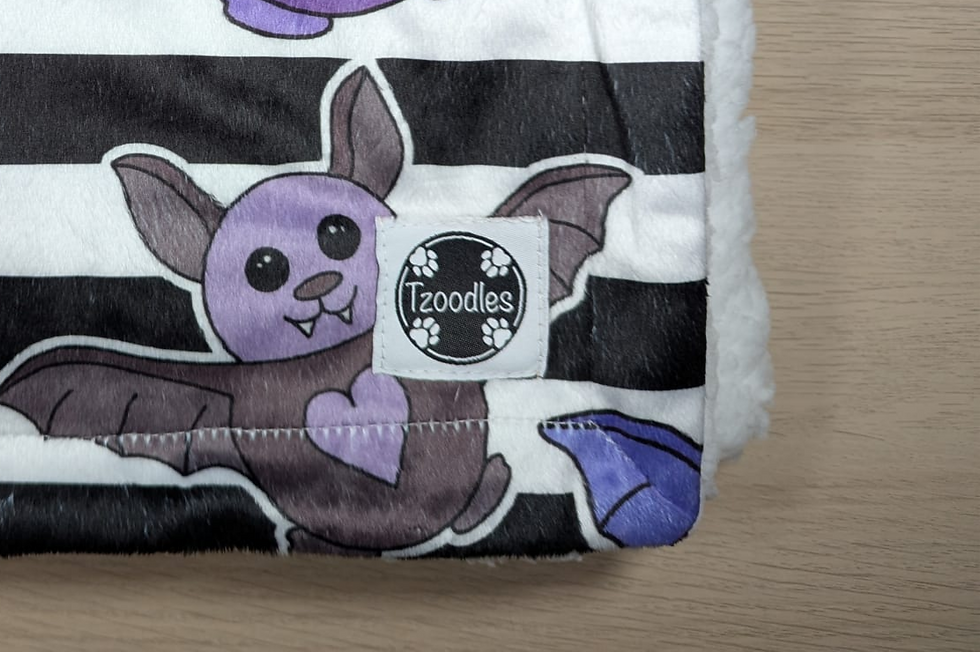Thumbnail: Bat Sherpa Fleece Dog Blanket.