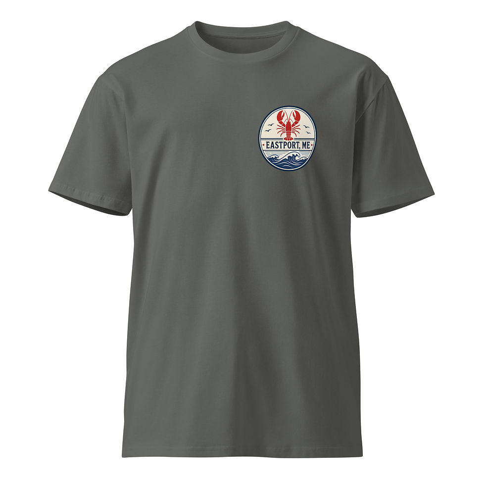 Thumbnail: Unisex premium t-shirt Eastport Lobster chest