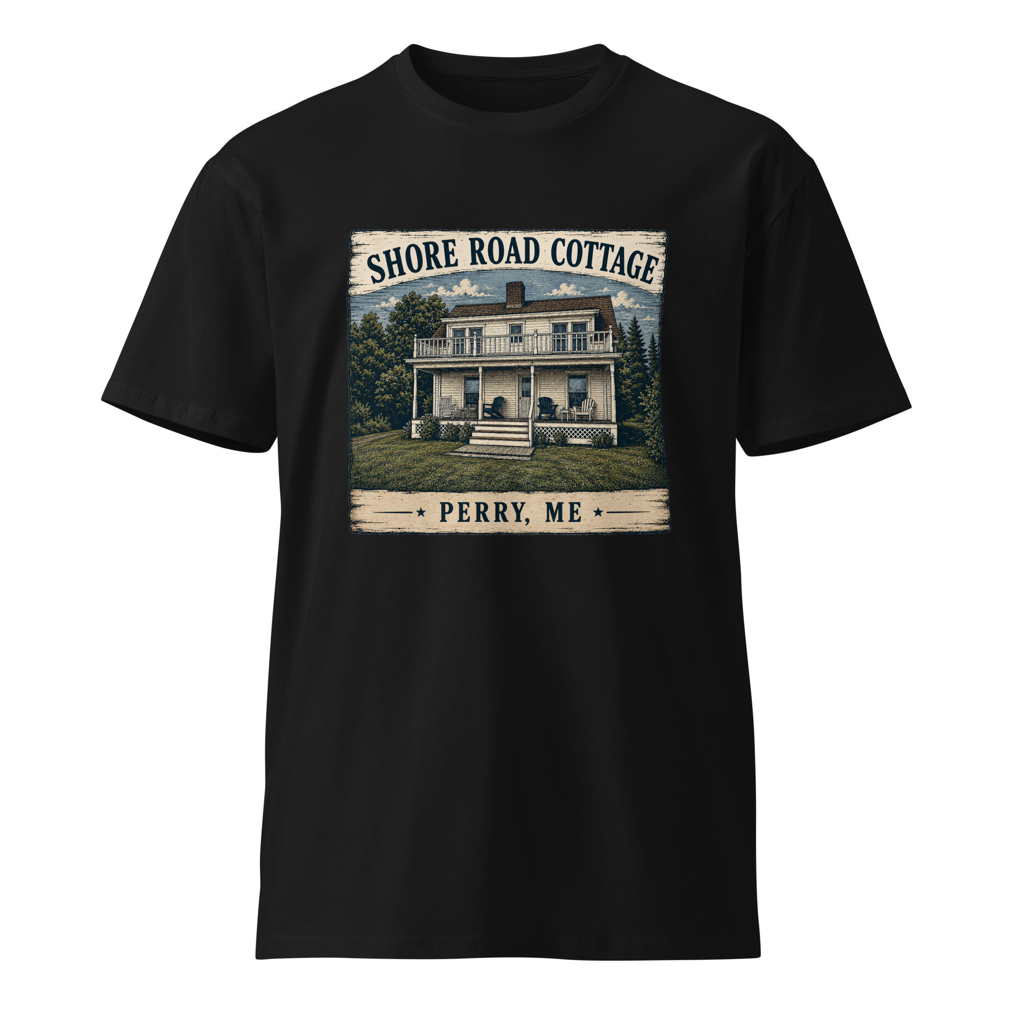 Unisex premium t-shirt Shore Road Cottage 2