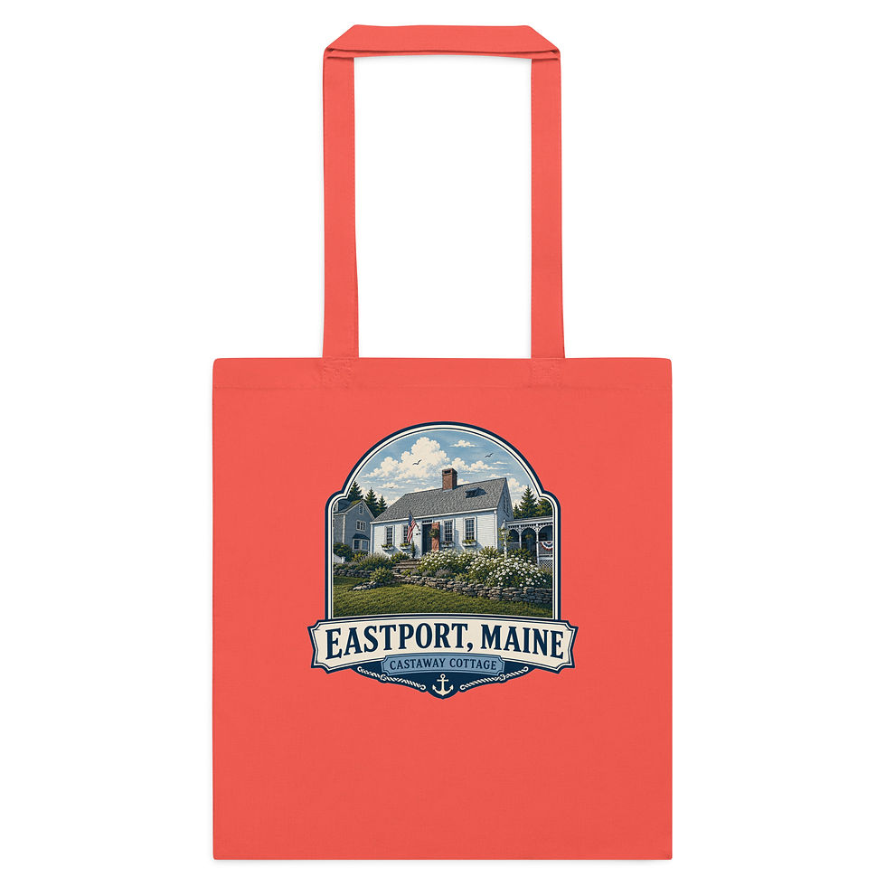 Thumbnail: Cotton color tote bag Castaway Cottage