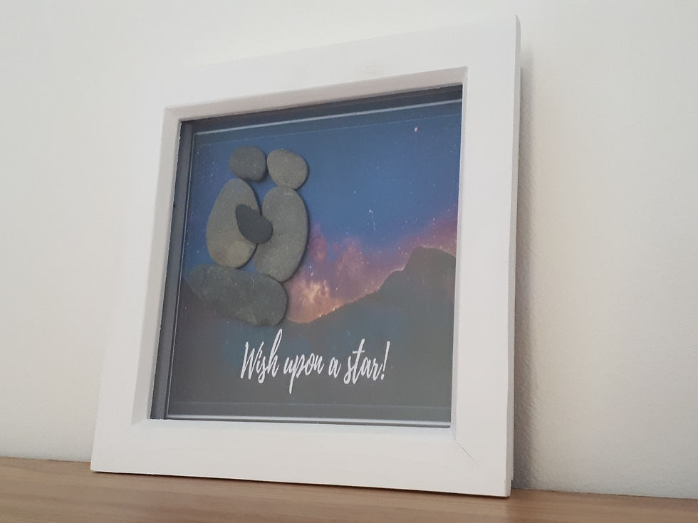 "Wish upon a star!".  This beautifully hand made pebble picture would make a perfect gift for a loved one.