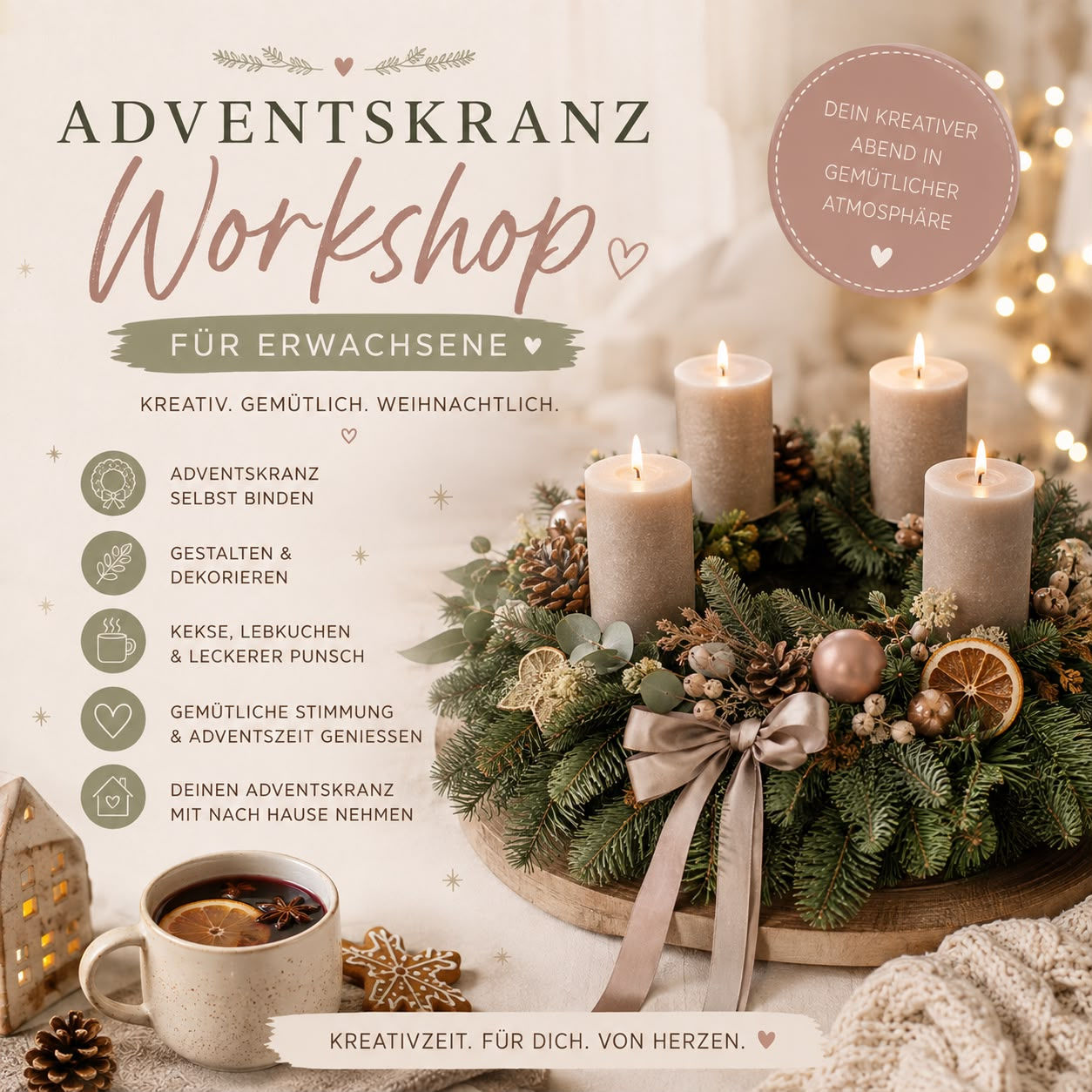 Erwachsenenworkshop: Adventkranz binden