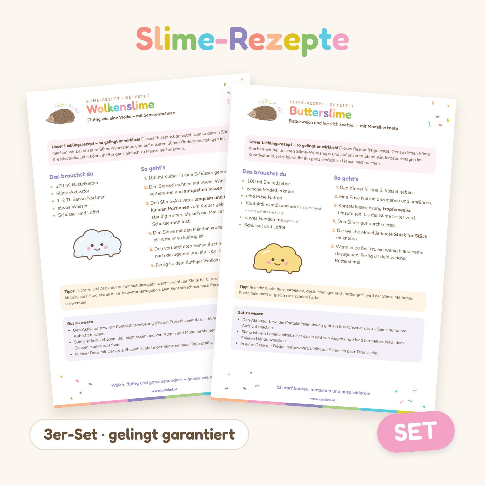 Slime-Rezepte – 3er-Set