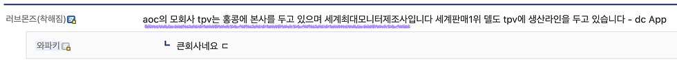 (AOC는 세계 최대 규모의 모니터 제조회사라는 디시 유저의견)