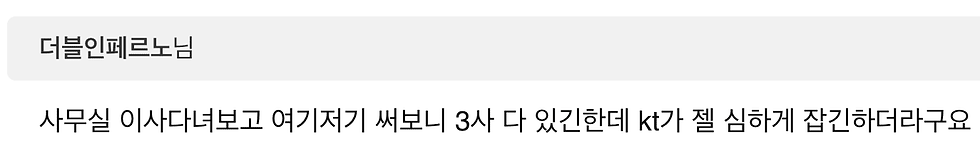 (KT는 '동시 사용가능 PC 갯수’ 제한이 심하다는 클리앙 유저의견)