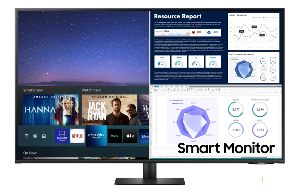 (유튜브등을 자체적으로 실행할 수 있는 스마트 모니터)
