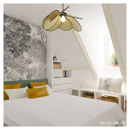 Jouars pontchartrain, chambre parentale, - DNS ADY CONCEPT- decoratrice interieur Yvelines, vertdécoratrice intérieur Yvelines