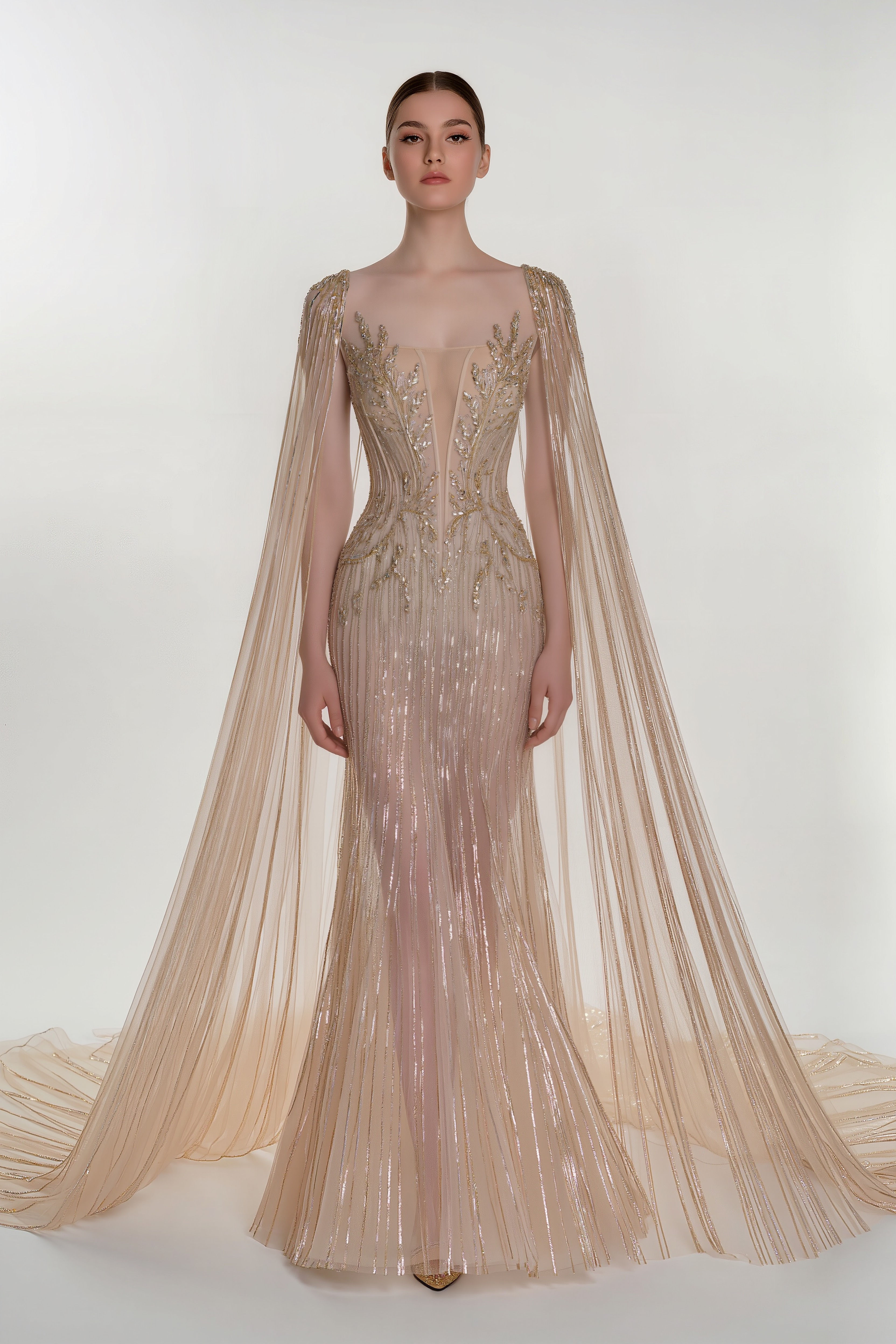 The Elegance Of The Golden Dress