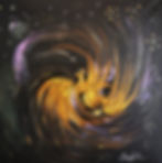 Tableau moderne "Cheval de feu" 40x40cm
