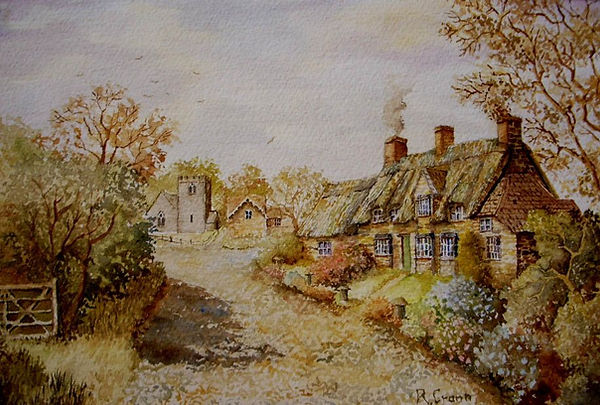 Brook, Rutland, In light pine frame, with mount, apx 16 x 12.jpg