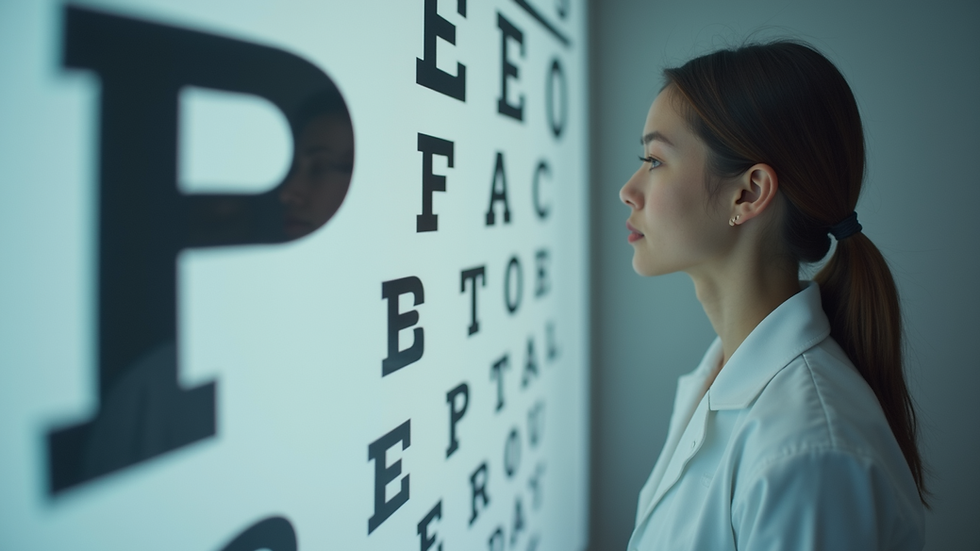 High angle view of an eye chart used for vision testing