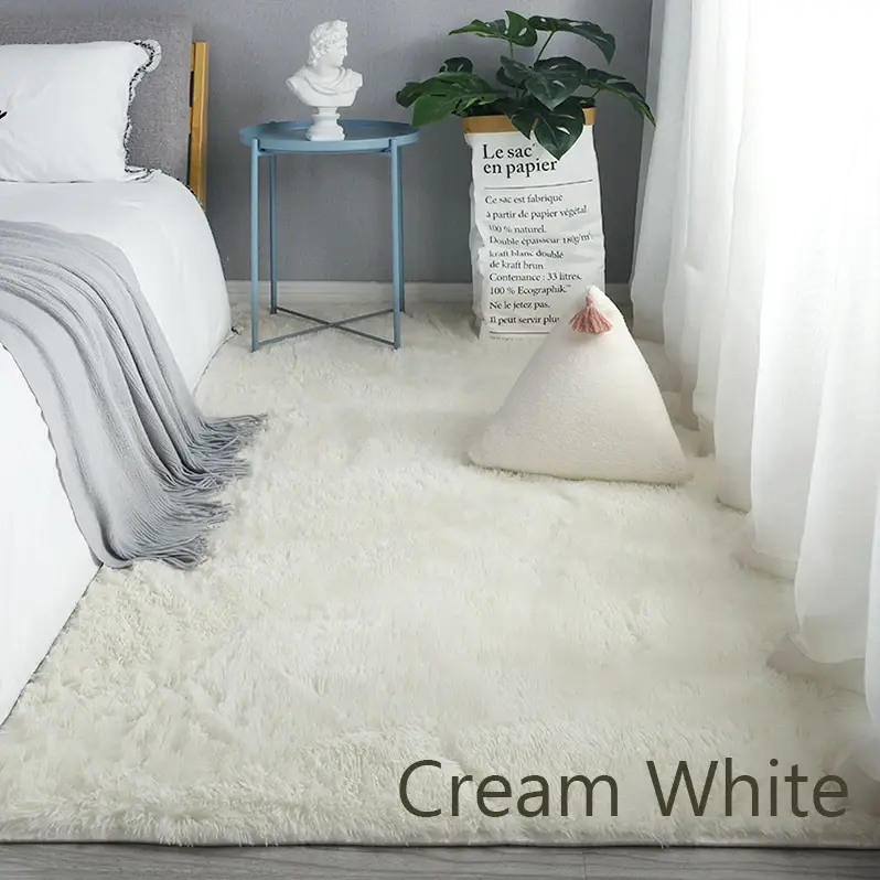 Thumbnail: Soft Pink Fluffy Kids Bedroom Carpet Cute Girls Living Room Rug