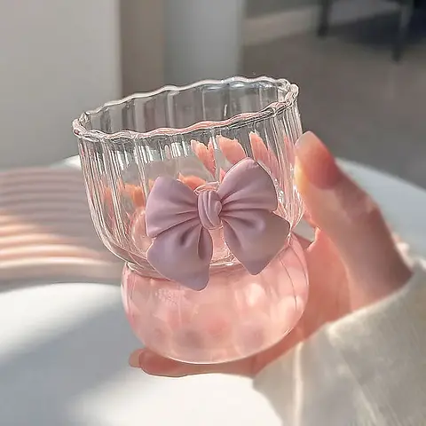 Pink glass cups discount