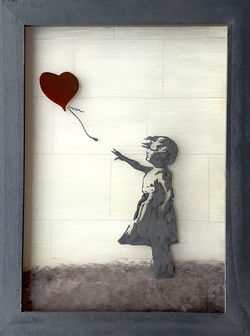 La petite fille au ballon rouge (15x20cm)