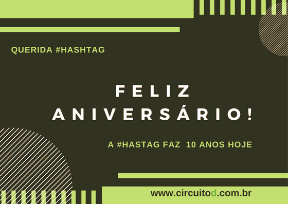Cartão de parabéns para hashtag