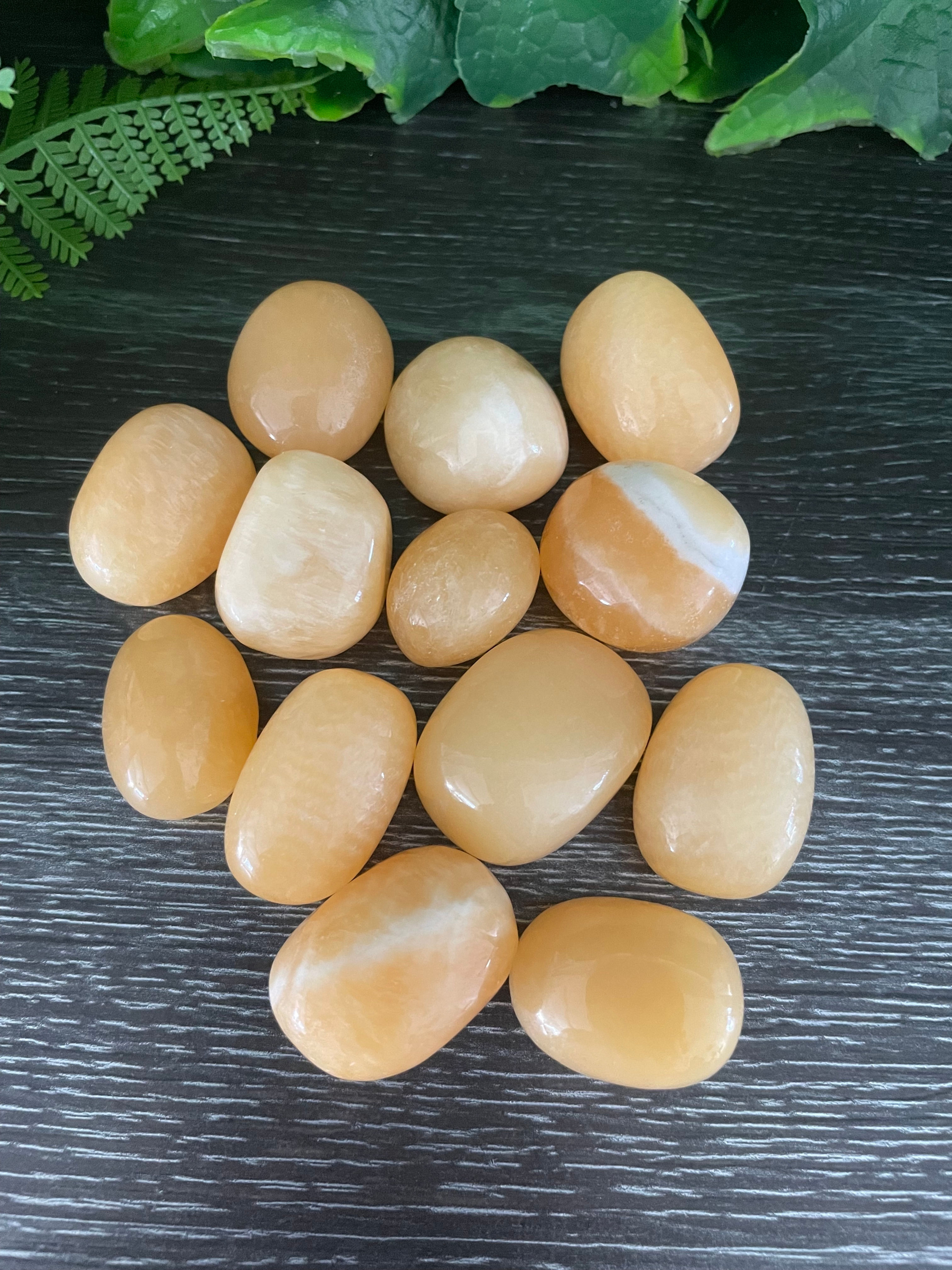 Orange Calcite Crystal Tumble Stone