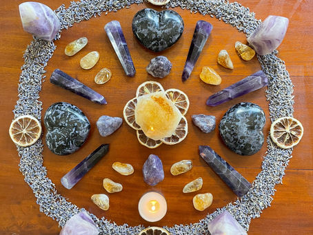 Lavender and Lemons Crystal Grid