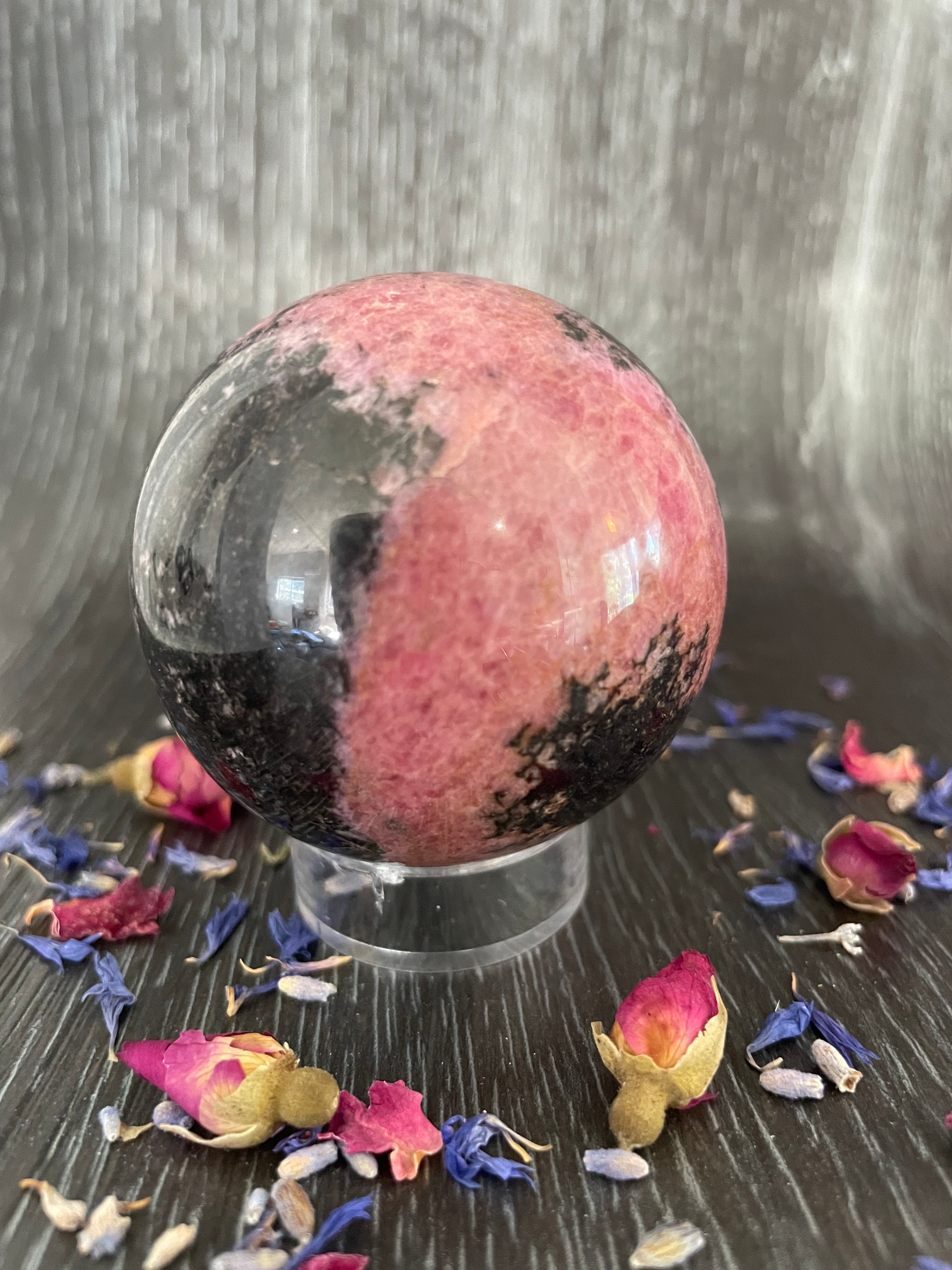 Rhodonite Crystal Sphere