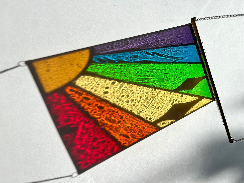 Küçük resim: Gökkuşağı tasarım Vitray Güneşkapanı