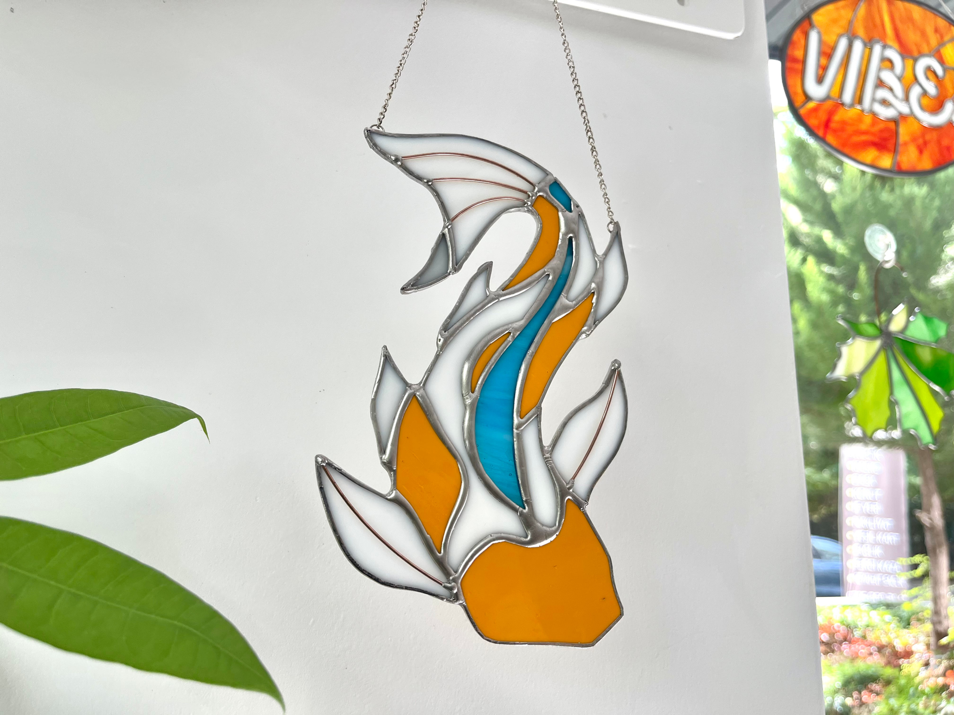 Koi balığı vitray güneşkapanı