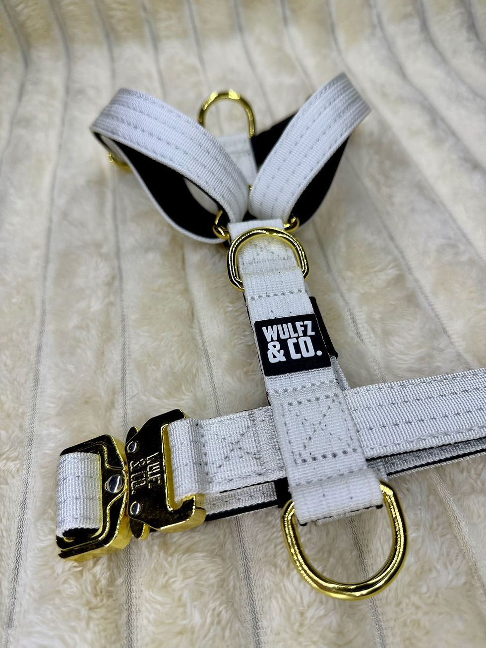 Thumbnail: Alpha Mini Harness ~ Pearl White & Gold Luxe Edition
