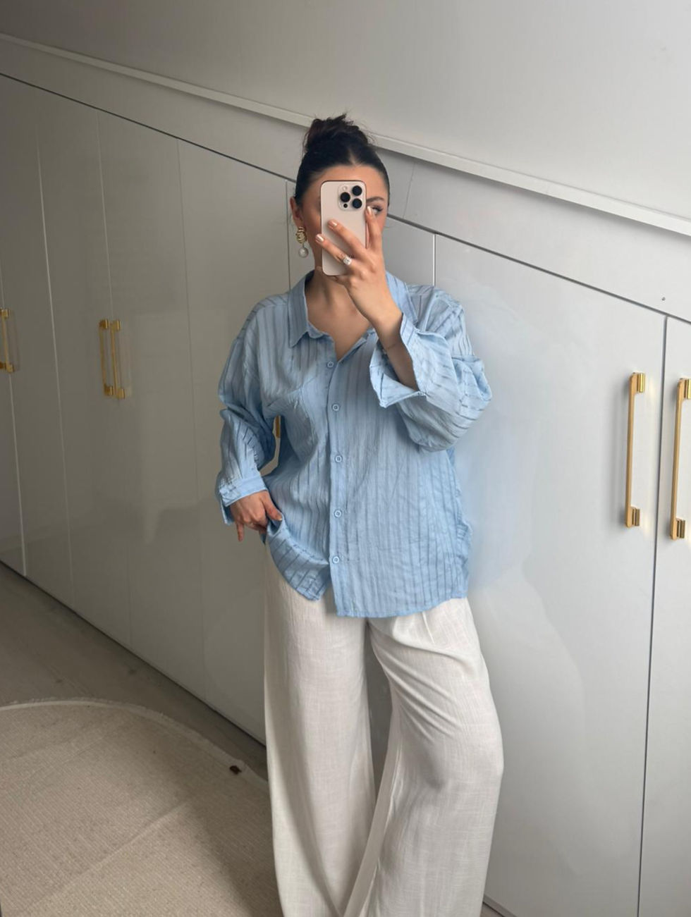 Küçük resim: Mavi Oversize Gömlek