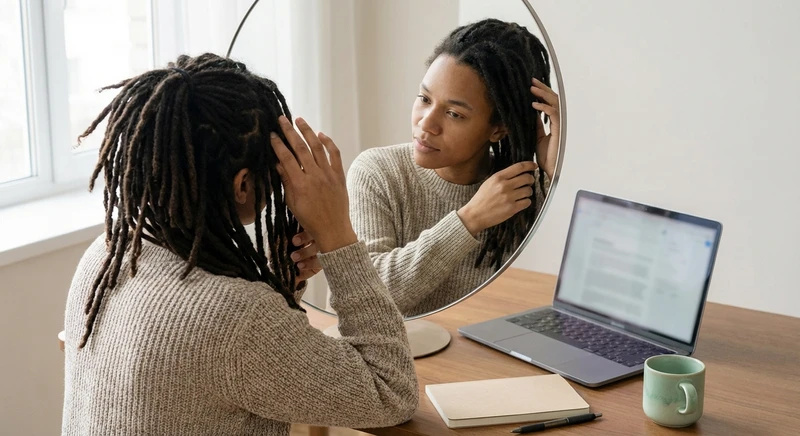 KayJo, experte en locks crochet à la main, illustrant la formation “Locks sans résidus”