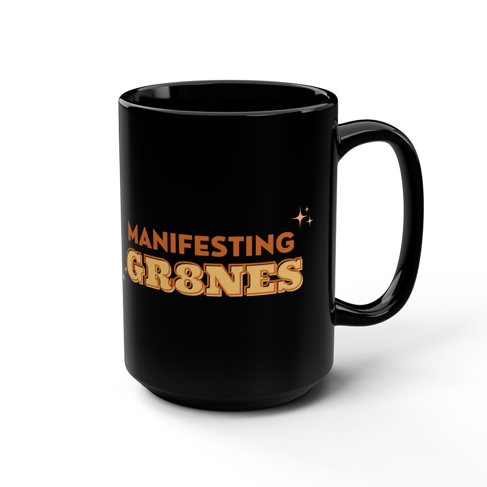 Thumbnail: Manifesting Greatness Black Mug, 15oz