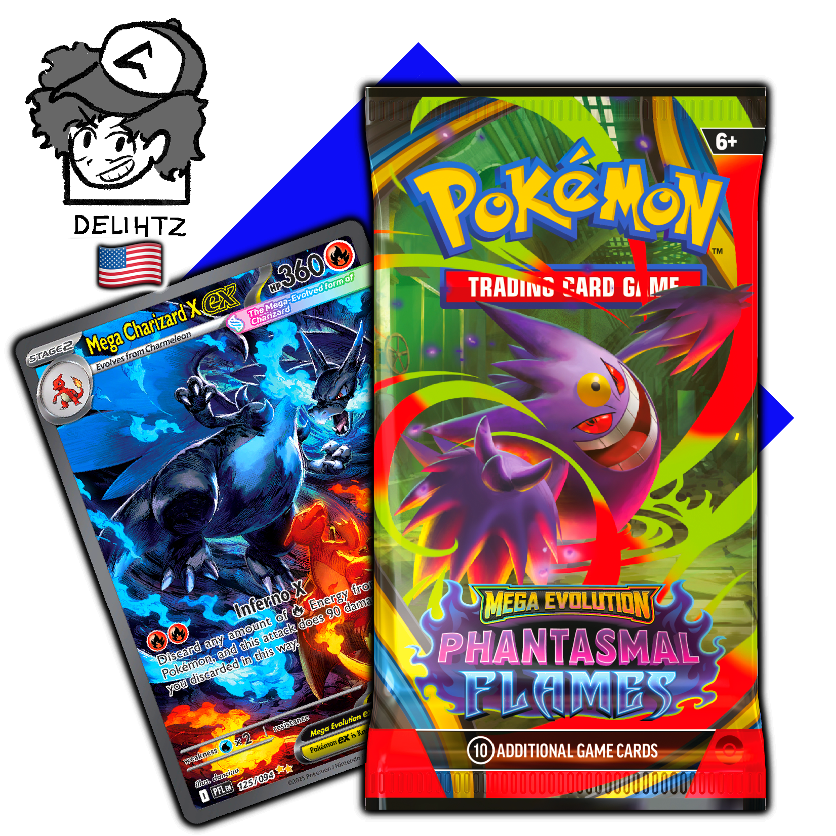 "Phantasmal Flames” Booster Pack - Pokemon English ME2