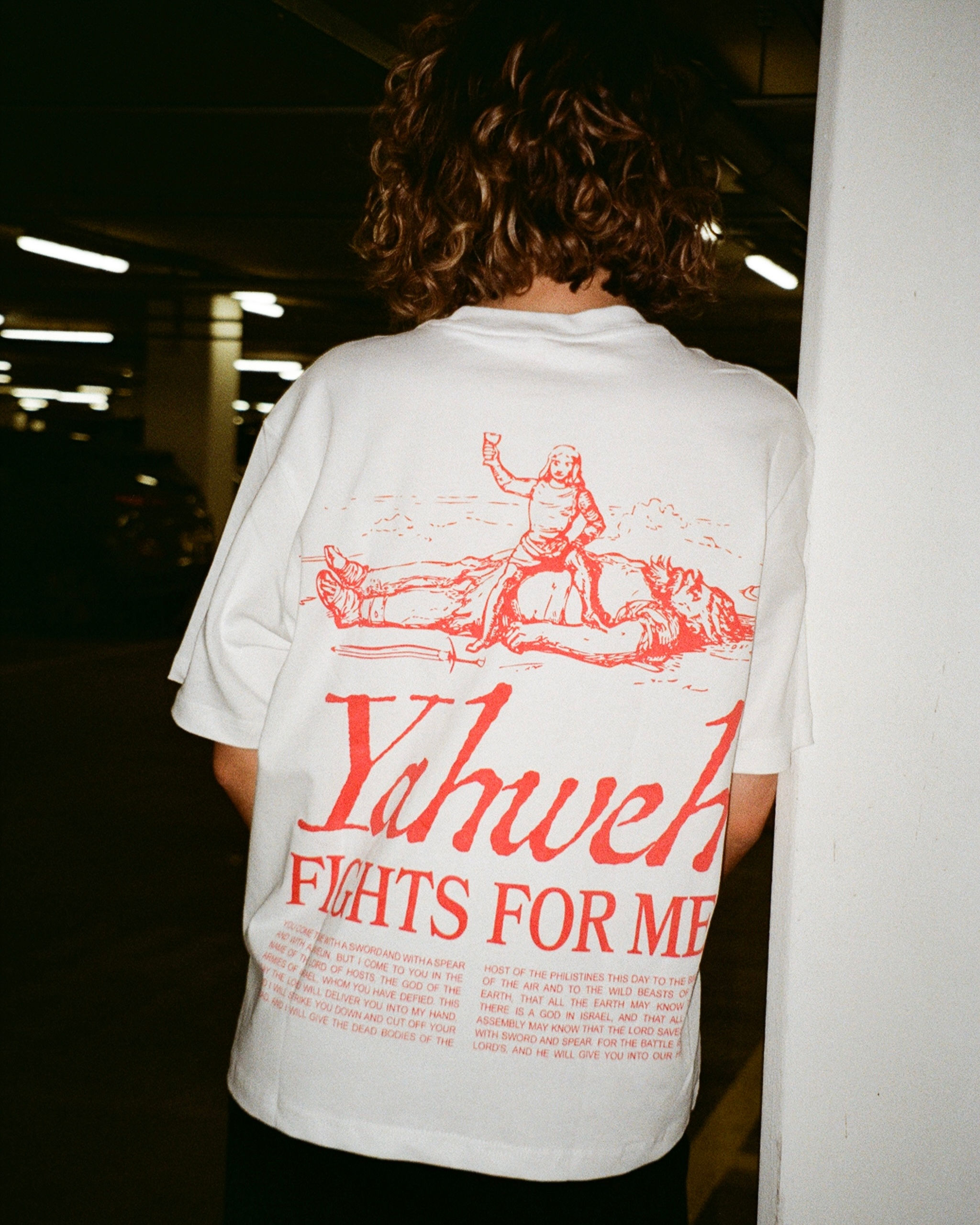 YAHWEH FIGHTS FOR ME HEAVYWEIGHT T-SHIRT (WHITE)