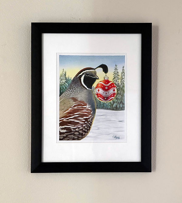 Christmas Quail_framed