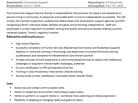 Community Support Worker - PPT, 0.4