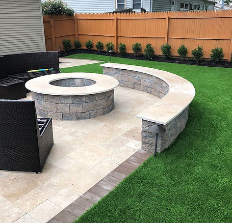 firepit patio turf