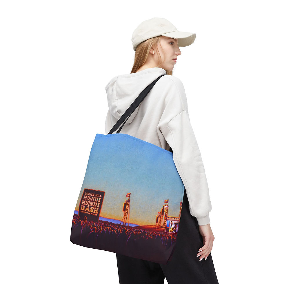 Thumbnail: Sunset over Concert Tote Bag – Art by Clark Barret All-Over Print 45cm x 45cm 