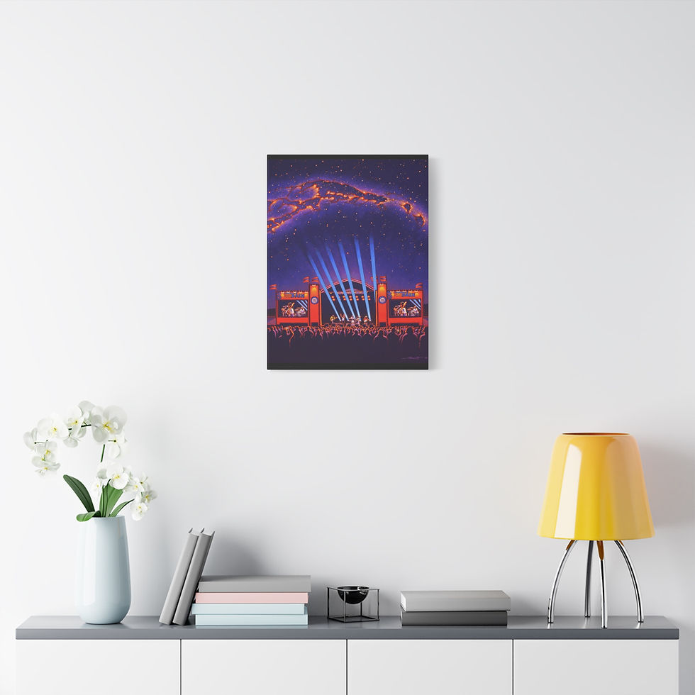 Thumbnail: Concert Stage Canvas Print — Retro Night Sky Music Wall Art