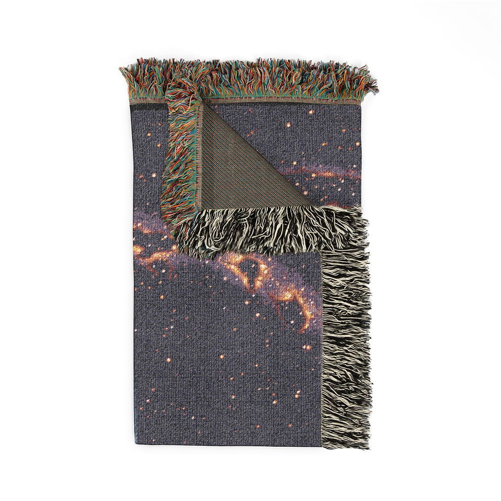 Thumbnail: Pixel Arcade Stage Woven Blanket — Retro Mundi Bash Nightscape Throw