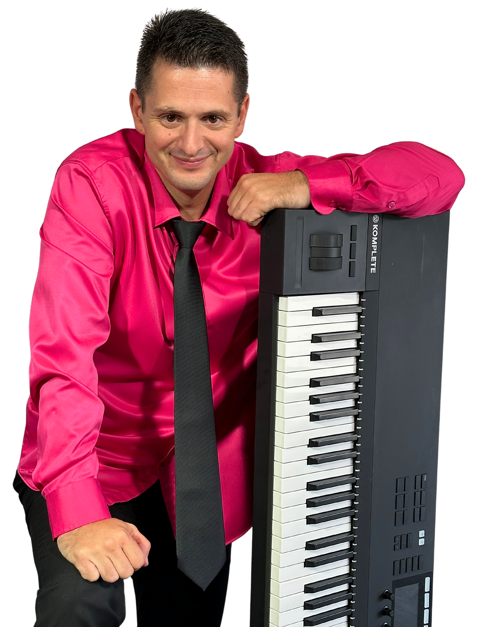 Yoann Szeflinski au clavier lors d’une séance photo