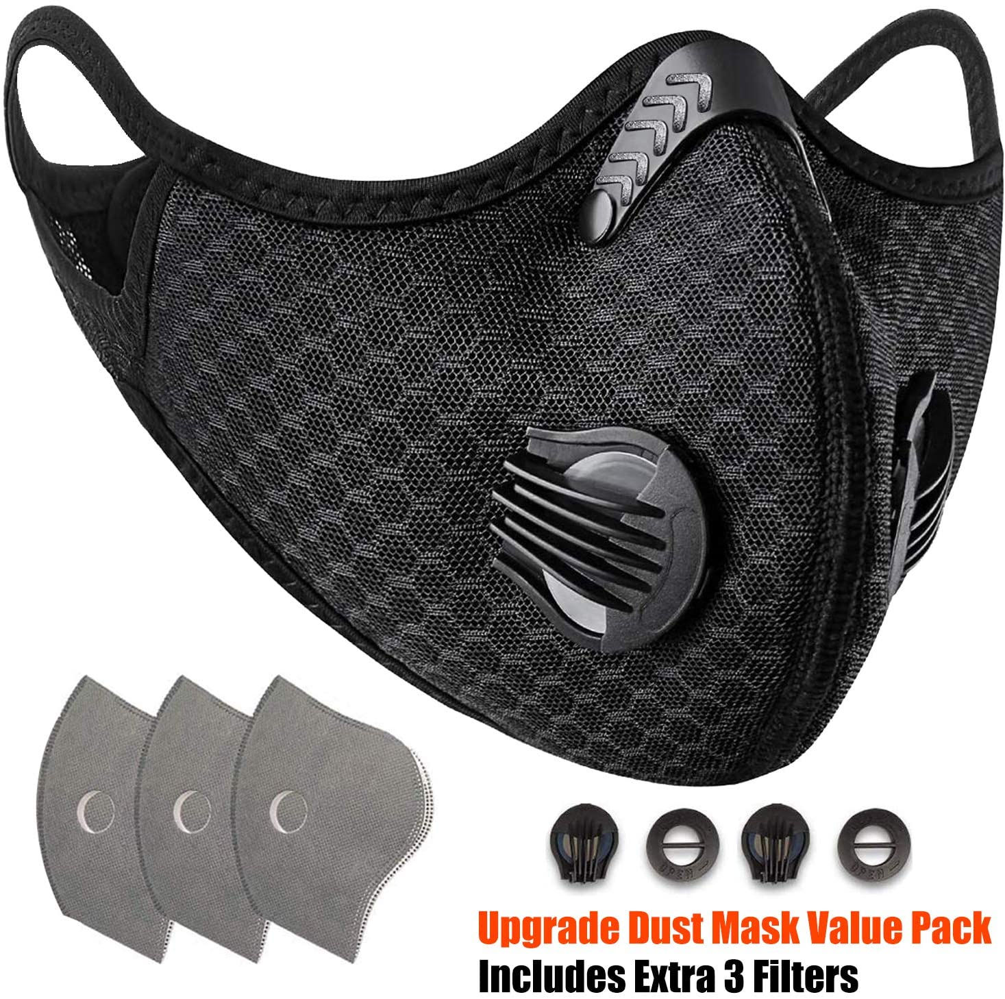 Unisex Cycling Face Mask with 3 Pcs Replaceable Carbon Filter