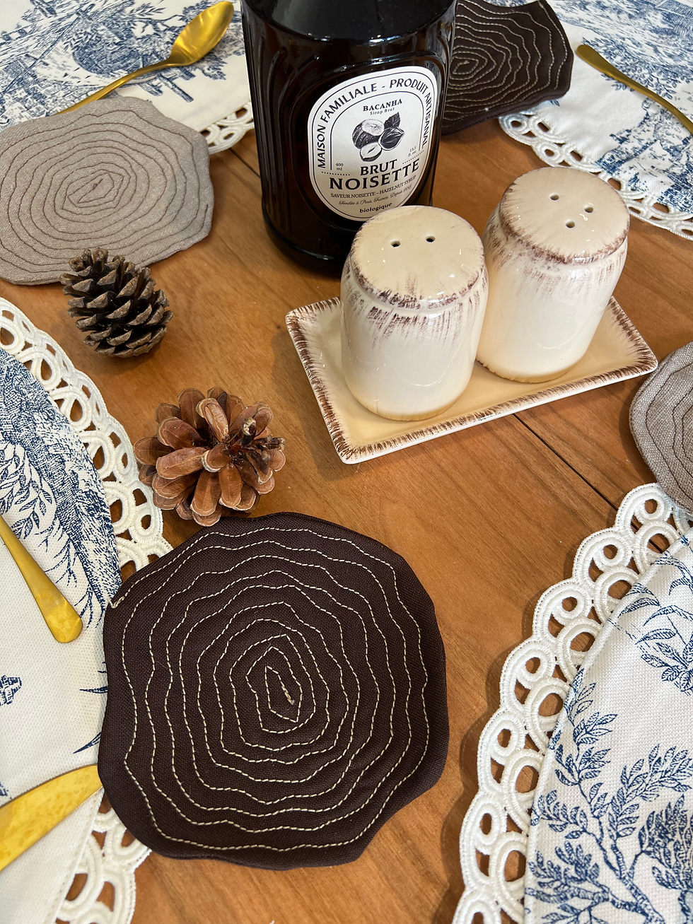 Miniature : 🌰Dessous de verre "Cœur de bois" marron