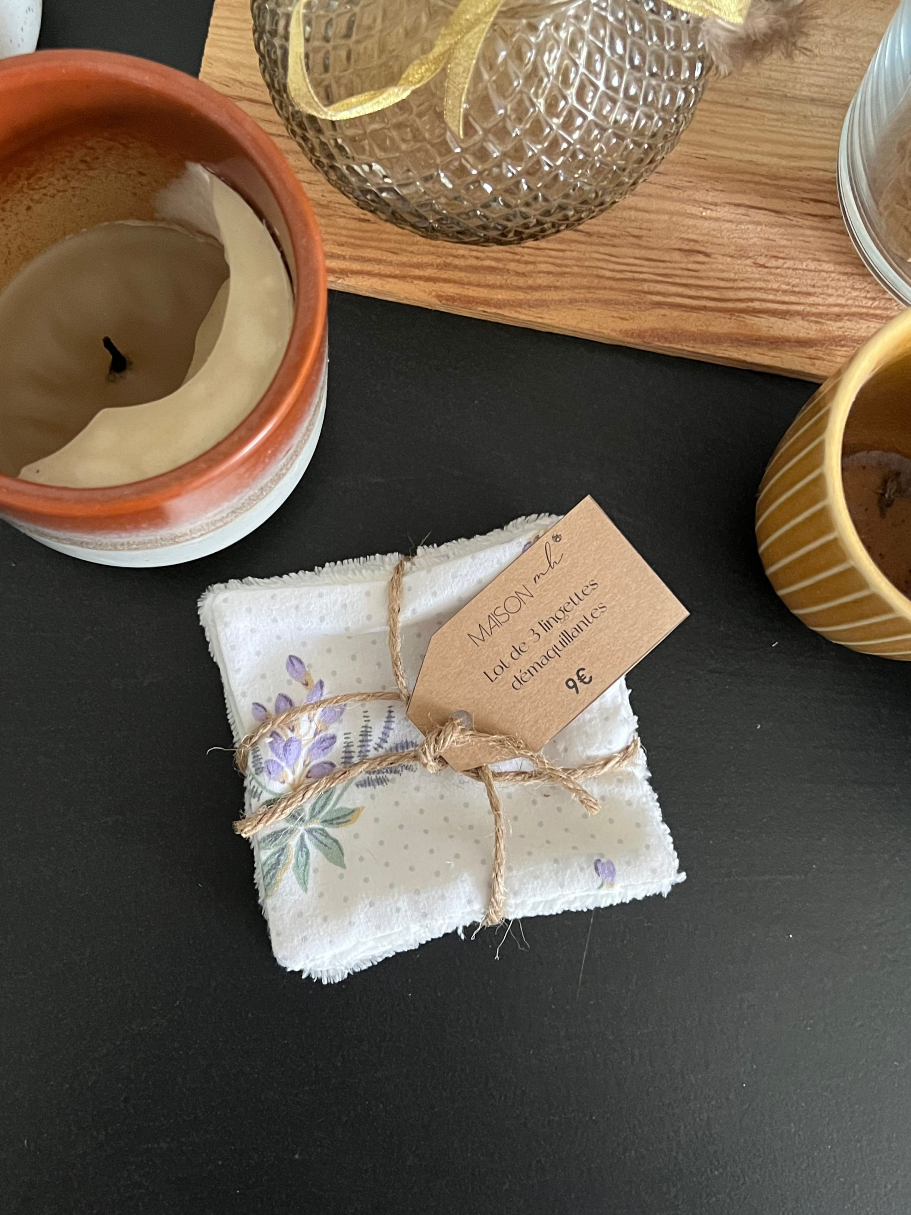 Lot de 3 lingettes démaquillantes glycine