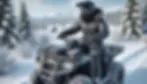 man riding ATV in winter gear