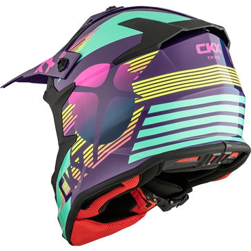 Thumbnail: Rear view of CKX TX319 motocross helmet highlighting vents and durable shell