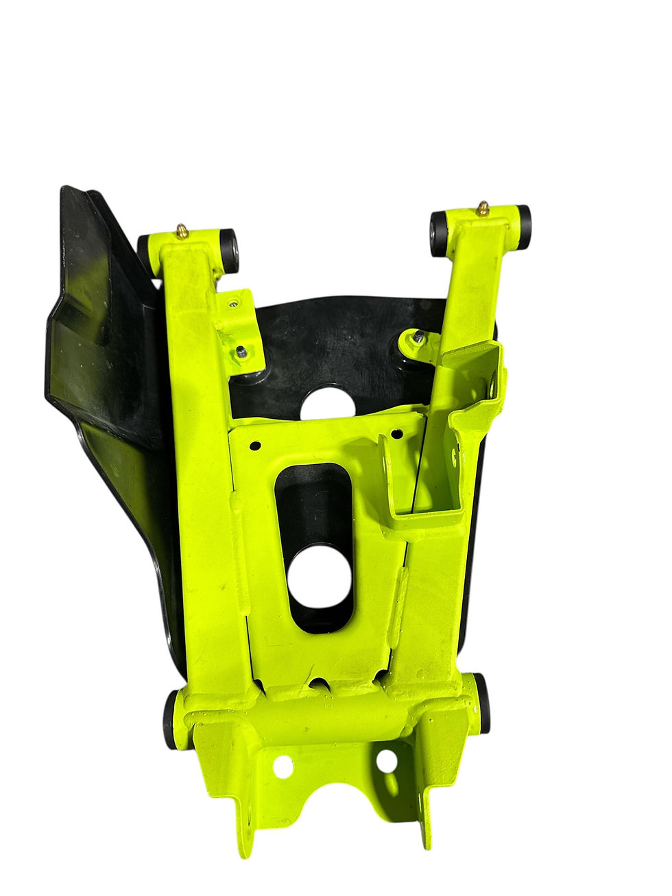 “Close-up of Segway RR green lower weld arm assembly and arm guard, take-off condition