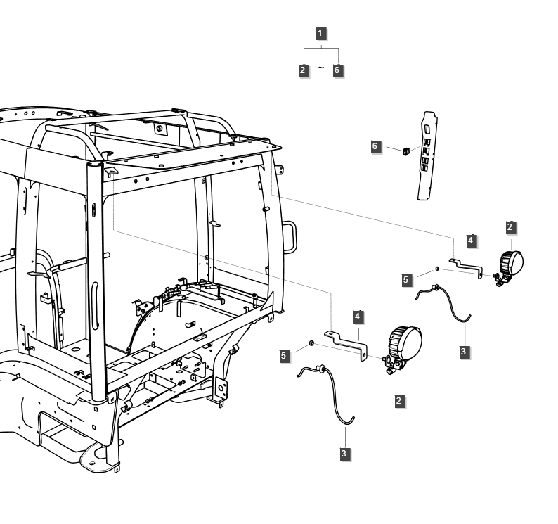 LS DIA KIT - Work Lamp (Rear Cabin) - 20177434