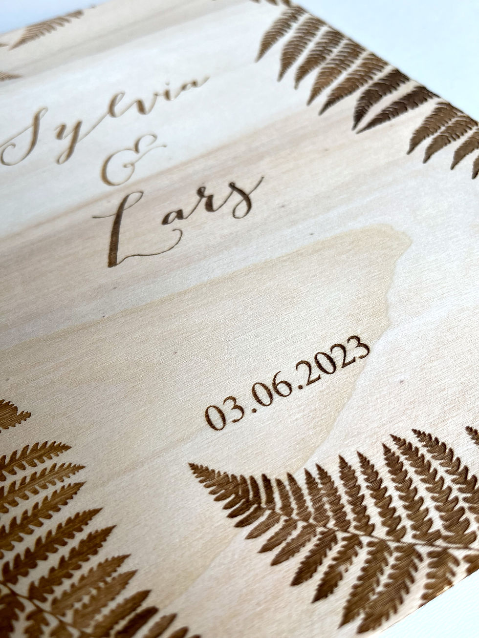 Miniature : Livre d'or en bois - fougère - MARIAGE