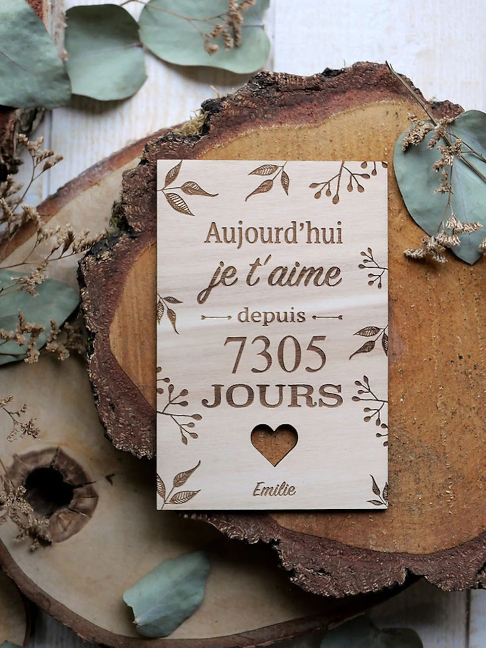 Miniature : carte personnalisée avec prénoms et date